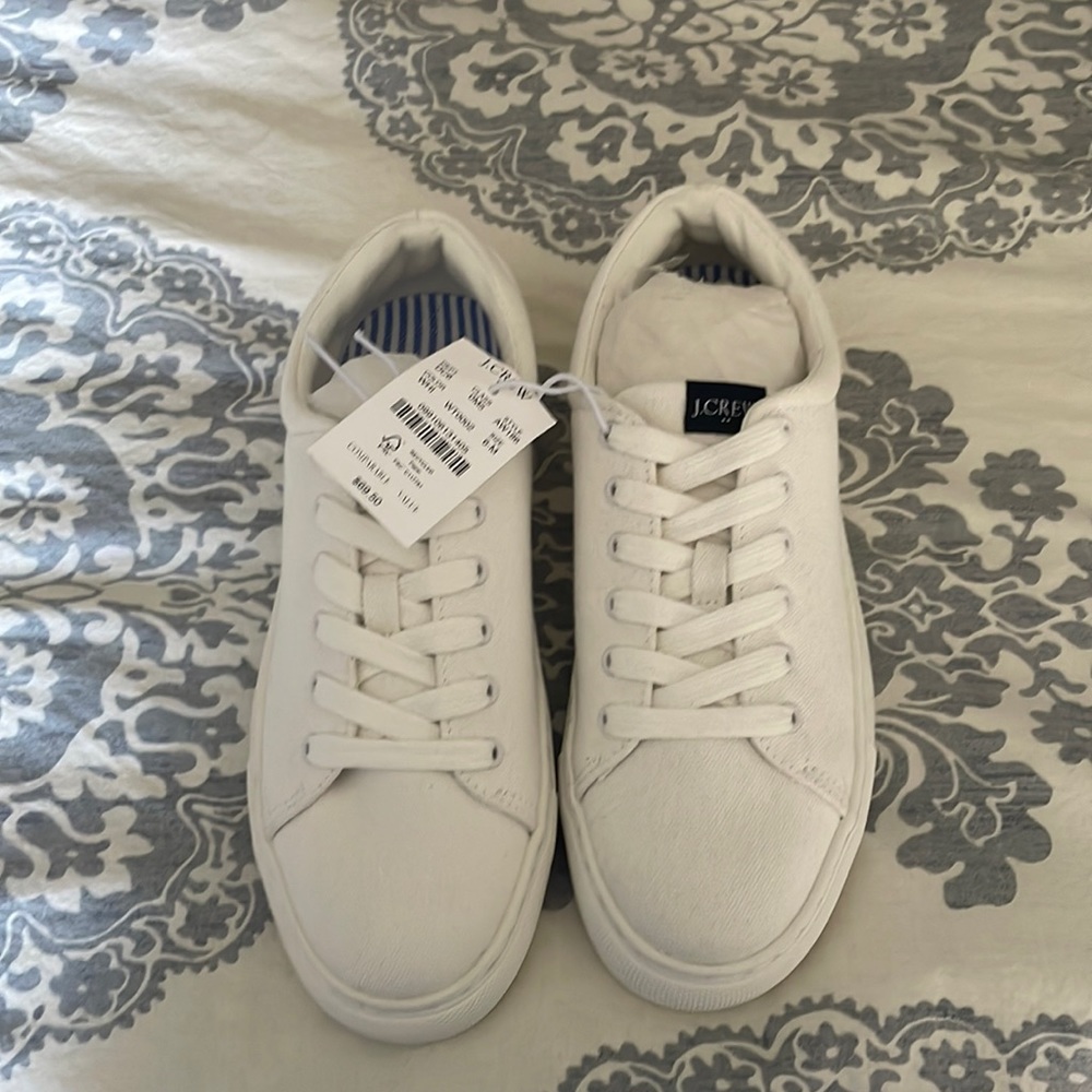 Brand new JCrew Factory white canvas tennis shoes
